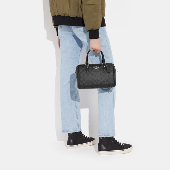 NWT Coach Outlet Rowan Satchel In Signature Canvas - Picture 6 of 6